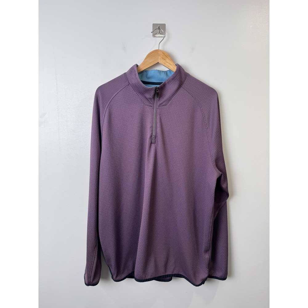 Rhone Men Purple 1/4 Zip Waffle Knit Performance Pullover 102175 XL